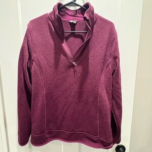 Eddie Bauer Women's Burgundy Half-Zip Sweater